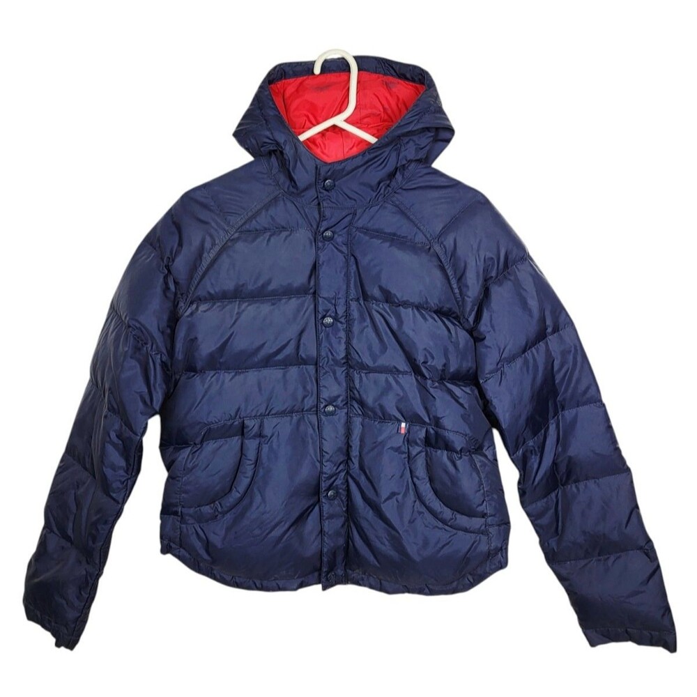 Vintage 90s Tommy Jeans Feather & Down Filled Hooded Puffer Jacket Women's Med.